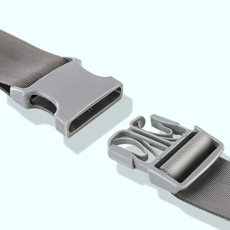 Gray belt with a buckle on a white background